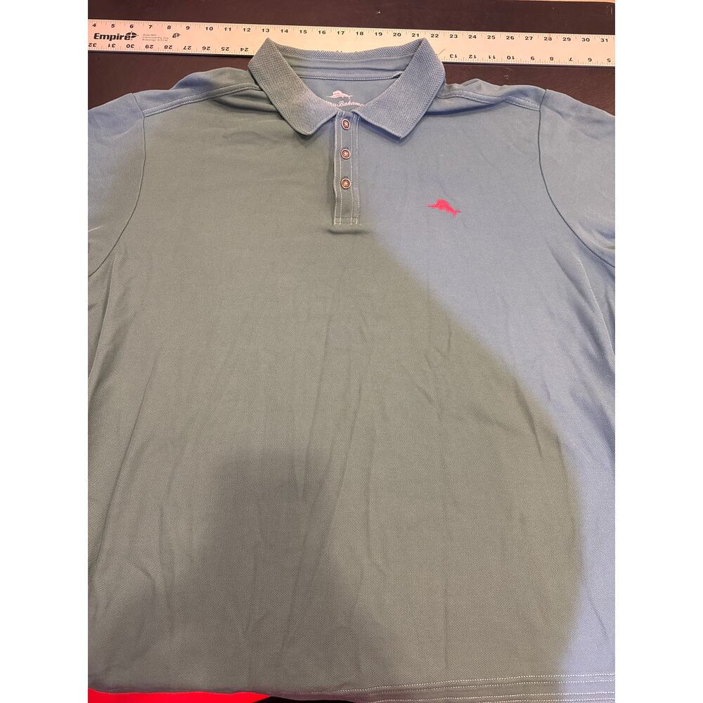 Tommy Bahama Supima Cotton Polo Shirt Short Sleeve Ocean Blue Men's 2XL XXL